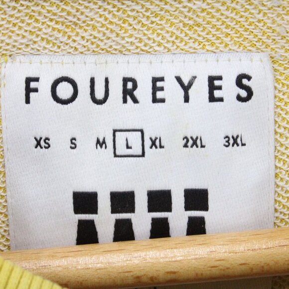 Foureyes Sweatshirt Mens Yellow Large L Pullover Anime Graphic Art Cotton Y2k - Picture 7 of 10